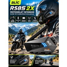 Blic RS85 2x Tekli Motosiklet Interkom – 2 Kişi Eşleşme Özellikli, Bluetooth 5.0, 800 Mah Batarya, Kask Içi Kulaklık