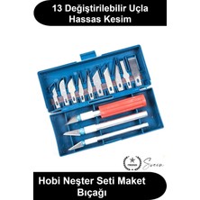 Svein #neşterseti 16 Parça Hobi Neşter Seti 13 Maket Bıçağı Gravür Kalemi Hassas Kesim Kağıt Oyma Aleti Maketçi Kretuar El Sanatları Için Kutulu Metal Saplı Çelik Değiştirilebilir Yedek Uç Takımı