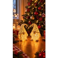 İlya Ada 2 Adet Noel Cücesi Çifti & Tealıght (13 Cm)