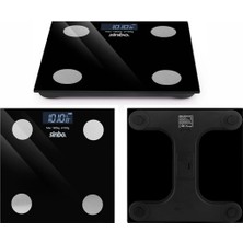 Go İthalat Dijital - Pilli Cam Banyo Baskülü LCD Ekran - Sıcaklık Göstergeli 180KG/50GR 28X28CM SBS-4466 (3791)