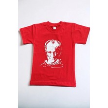 Bereneva Kız Çocuk 23 Nisan Konseptli - Atatürk T-Shirt (Pamuklu Kumaş)