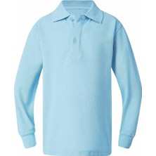Kidsmadamiko Kız Çocuk %100 Pamuklu Uzun Kollu Polo Yaka Pamuklu Okul T-Shirt