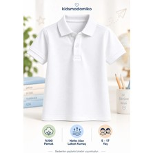 Kidsmadamiko Kız Çocuk Kısa Kollu Okul Polo Yaka T-Shirt 5-17 Yaş Bedenler Yaşlarla Birebir Uyumludur