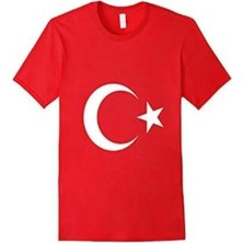 Ataş Ay Yıldız Türk Bayraklı Kız Çocuk Kırmızı Tişört Xlarge Beden