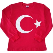 Alim Tekstil Kız Çocuk Bayrak T-Shirt Uzun Kollu Kırmızı