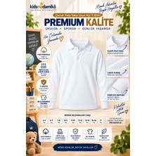 Kidsmadamiko Erkek Kız Çocuk Polo Yaka T-Shirt Uzun Kollu Manşetli %100 Pamuk Tam Kalıp 1. Kalite