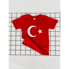 Miyakidsworld Türk Bayrağı Baskılı Atatürk Tişört Ayyıldızlı 23 Nisan Tören Tişört Kız Çocuk 1 Kalite