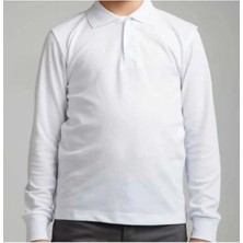 Trend Dünya Kız Çocuk Çocuk Polo Yaka Uzun Kol Lacoste Pamuk T.shırt 5-6-7-8-9-10-11-12-13-14 Yaşlar