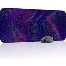 Vaporwave Grid Oyuncu Gaming Mouse Pad Kauçuk Kaymaz Taban Mousepad (V3, 70X30 Xl)