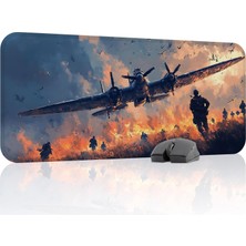 Airplane Uçak Gaming Mouse Pad Kauçuk Kaymaz Taban Mousepad (V5, 70X30 Xl)