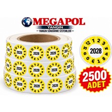 Megapol Yangın Megapol 2028 Yangın Tüpü Tarihi Etiket. 2500 Adet. Plastik Yangın Tüpü Tarihi Etiketi. Yangın Tüpü Kontrol Etiketi. Yıllık Kontrol Etiketi