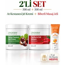 Zinderm Biberli Balsam Masaj Jeli Kremi 500 ml ve At Kestanesi Balsam Masaj Jeli Kremi 500 ml