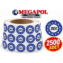 Megapol Yangın 2031 Yangın Tüpü Tarihi Etiketi. 2500 adet .Plastik Yangın Tüpü Tarihi Etiketi. Yangın Tüpü Kontrol Etiketi. Yangın Tüpü Tarih ve Kontrol Etiket