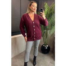 Mir Store Bordo Yumuşak Dokulu Uzun Hırka