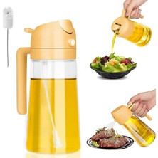 Yemek Pişirmek Için Yağ Şişesi, 470 ml Yağ Püskürtme Şişesi, 2'si 1 Arada Dağıtıcı Şi