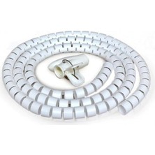 Spiral Kablo Toplayıcı Kablo Kanalı Kablo Düzenleyici Çapı 20MM Beyaz 1.5m
