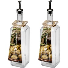 Paşabahçe Yağdanlık, 1 Litre Cam Şişe, 2 Adet Set, Beyaz