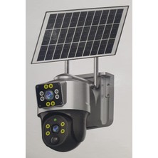 Çift Lens Güneş Enerjili Ip Wifi Kablosuz Güvenlik Kamerası, V380, IP66, Dış Mekan, Ptz Kontr