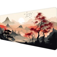 Suluboya Sakura Masa Için Büyük Oyun Fare Altlığı, Xl Büyük Mouse Pad Oyun Masası Matı, Ka