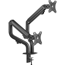 TM-71-C012 Mekanik Amortisör Düz Ekran 17- 32 Max 2x 8kg Ikili Monitör Kolu