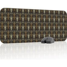 Art Deco Tarz Oyuncu Gaming Mouse Pad Kauçuk Kaymaz Taban Mousepad (V3, 70X30 Xl)