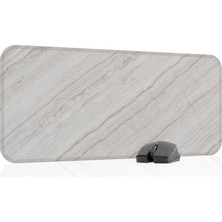 Beyaz Mermer Desenli Oyuncu Gaming Mouse Pad Kauçuk Kaymaz Taban Mousepad (V2, 70X30 Xl)