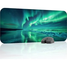 Aurora Kuzey Işıkları Gaming Mouse Pad Kauçuk Kaymaz Taban Mousepad (V3, 70X30 Xl)