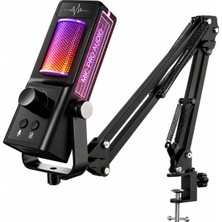 Yk MC671 Profesyonel Yayıncı Mikrofonu ve Oyuncu Mikrofonu – Rgb Aydınlatmalı Mikrofon, Gürü