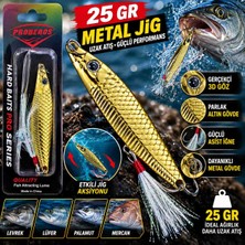 Proberos 25 gr Altın Renk Metal Jig – Parlak Gövde, Güçlü Aksiyonlu, Uzak Atış Balık Avı Kaşığı