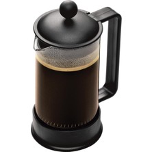 Brazıl Kahve Demleme Aparatı (French Press Sistemi, Sabit Paslanmaz Çelik Filtre, 0,35 Litre) Siy