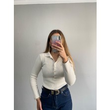 Nice Boutique Çıtçıt Gold Detaylı Bisiklet Yaka Çelik Triko