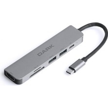 USB 3.1 Type-C 6 In 1 Hdmı/tf Sd Kart Okuyucu/usb 3.0 & USB 2.0 / Usb-C Pd Dönüştürücü Çeviri