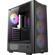 VX310 Argb, 750W 80+ Bronze Psu Dahil, 4X120MM Argb Fan, Mesh Ön Panel, Temperli Cam, Atx Mid-Tower