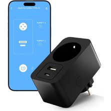 Şımart Akıllı Wi-Fi Priz USB Type-C Akım Korumalı Uzaktan Kontrol