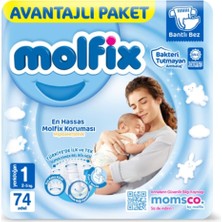 1 Numara Yenidoğan Bebek Bezi 2-5 kg 74'lü, MOLFIX174