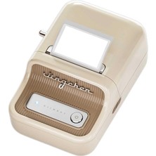 B21 Bluetooth Taşınabilir Termal Etiket Yazıcı-Krem