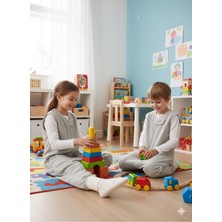 Tr Kolsuz Uyku Tulumu, %100 Doğal Pamuk, Çift Kat Pazen, Unisex, 1.0 Tog, 6-12 Ay, Gri