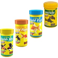 Japon Balığı Yemi ve Dip Balığı Yem Seti, Gold Flake, Gold Fish Granulat, Wafers Chips