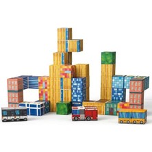 Kzl Şehir Temalı Manyetik Blok Yapı Küpleri Seti 2X2X2 cm 67 Parça CH1432