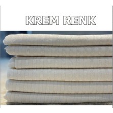 Kadife Çekyat Koltuk Örtüsü Kadife Kaymaz Bambu Çizgili Koltuk Örtüsü 170×210 - Krem Renk