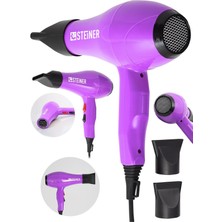 Tr Alman 3600 Watt Profesyonel Saç Kurutma Makinesi Fön Makinesi Ac Motor MS-9001 Pembe + 2 Adet B