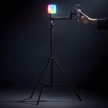 Profesyonel Rgb Dolgu Işıklı Telefon Tripodu 190CM Uzatılabilir Alüminyum Gövde 108 LED Video
