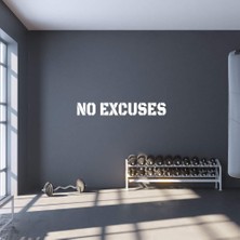 Ekstra Büyük Spor Salonu Duvar Çıkartması | No Excuses Inspirational Duvar Çıkartması Alınt