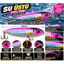 Su Üstü Avcı Yem – Holografik Pembe Gümüş Gövde, Gerçekçi 3D Göz ve Çift Üçlü Iğne