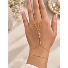 Mel and Co Opal Çicek Taşlı Gold Şahmeran Bileklik