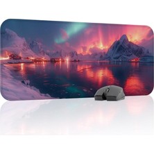 Aurora Kuzey Işıkları Gaming Mouse Pad Kauçuk Kaymaz Taban Mousepad (V5, 70X30 Xl)