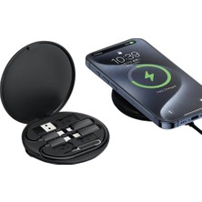 Kablosuz Şarj Cihazı ve Dönüştürücü Kit, 15W Kablosuz Çıkış, Usb-C Pd ve Qc3.0 Destekli,