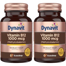 Methylcobalamin Vitamin B12 1000 Mcg 100 Dilaltı Tablet - Vitamin B12 (Metilkobalamin) (2 Paketi)