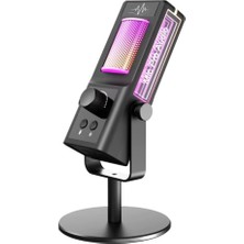 USB Rgb Mikrofon, Pc Oyun Mikrofonu, Yayın ve Podcast Için USB Mikrofon, Mikrofon Standı, Sessize