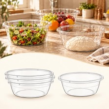 3'lü Şeffaf Karıştırma ve Salata Kasesi Seti - 10 Litre Ekstra Büyük Boy Çok Amaçlı Hazır